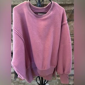 (NWOT) Free People We The Free Pink Sherpa Pullover Sweatshirt Medium